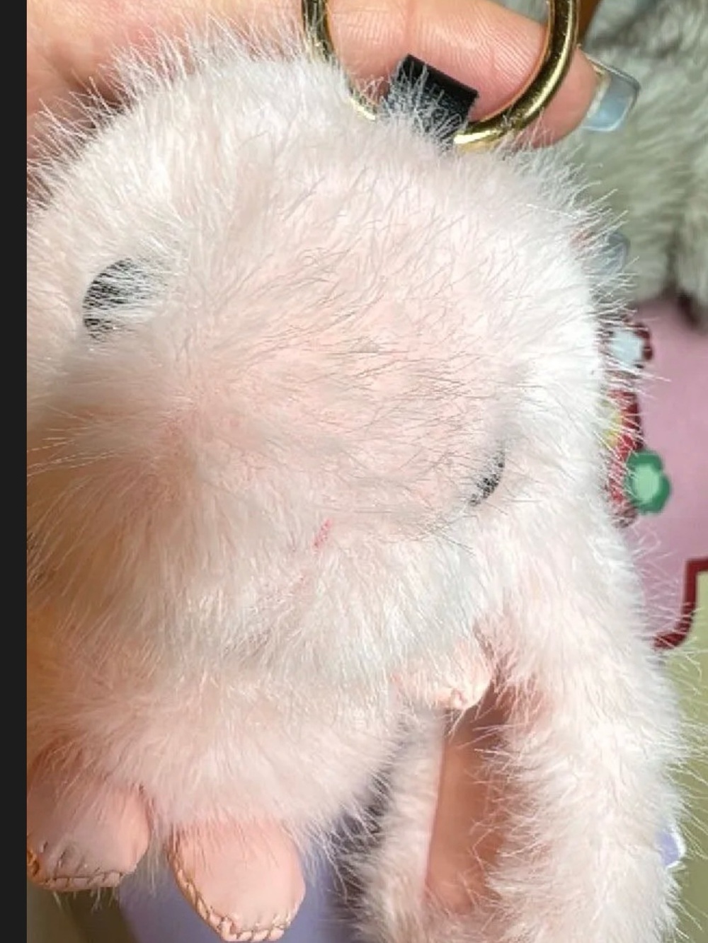 Plush Pink Bunny Keychain Accessory three colors to choose from